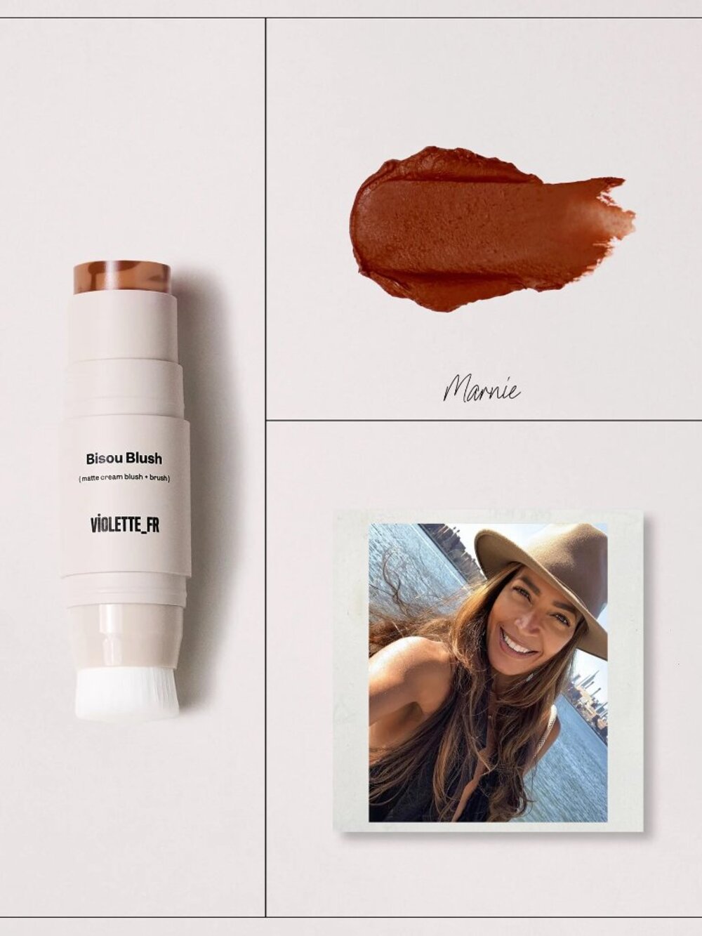 VIOLETTE_FR Marnie Cream Blush + Brush BISOU BLUSH NEW UNUSED BOXED